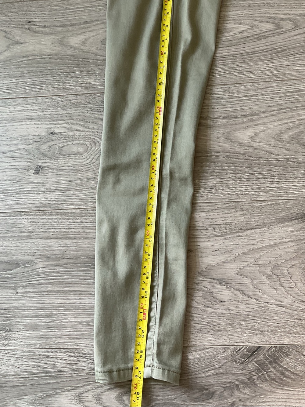 Needle & Cloth Skinny Ankle Stretch Lightweight Denim  in Olive Green - Picture 8 of 9